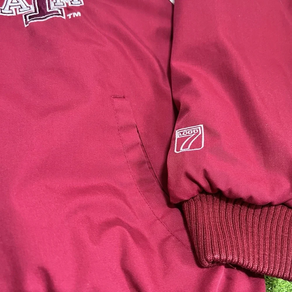 Vintage Texas A&M Jacket MED 90s‎ Jacket Puffy Maroon White Beveled T Logo7